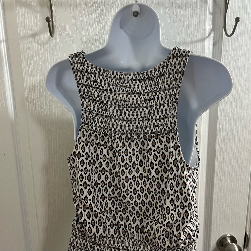 Joie 100% Silk Black and White Dress Size Small Rushed Midsection Sophisticated - Picture 2 of 9